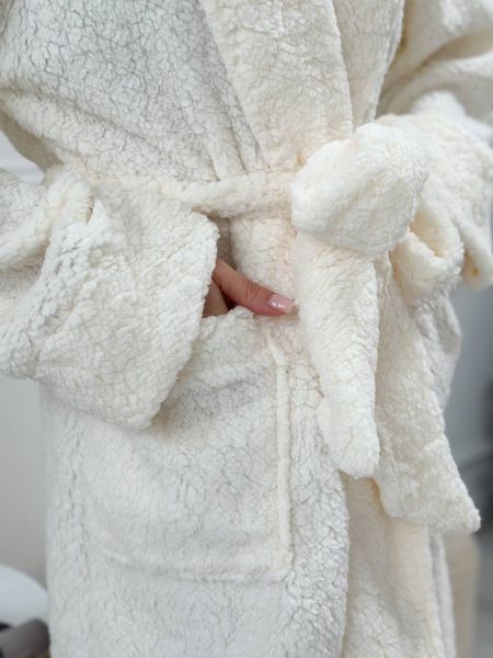 Халат жіночий теплий, плюшева травка колір білий IMMA126-42-46 білий фото