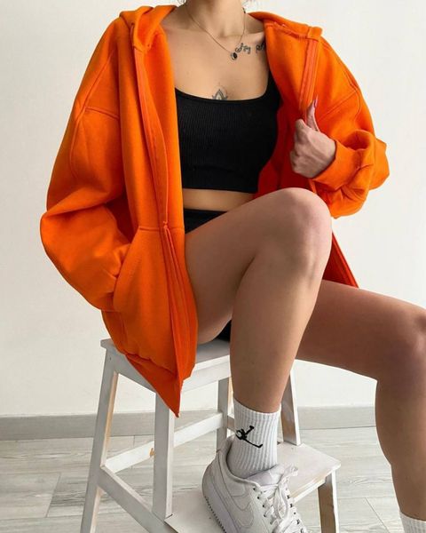 Худі жіноче на блискавці колір помаранчевий 48-52 N56117_7Б-4-48-52 фото