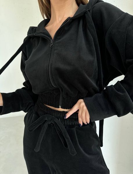 Костюм жіночий велюр плюш колір чорний IMMA069-42-44 чорний фото