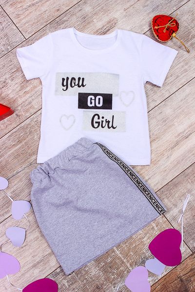 Комплект для дівчинки спідниця та футболка  6193-057-33_ТК-5 фото