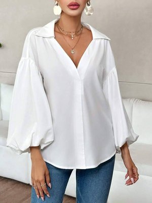 Сорочка жіноча з пишними рукавами колір білий IMMA156-42-44 біла фото