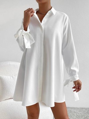 Сорочка-сукня вільна колір білий IMMA155-42-44 біла фото