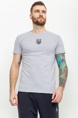 Чоловіча футболка з тризубом колір світло-сірий 226R022 _AG-1-S фото