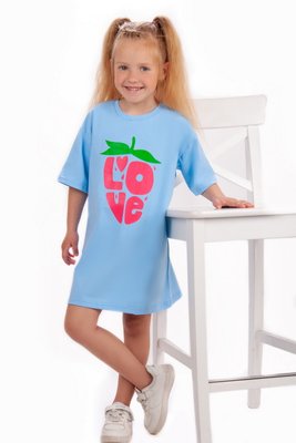 Платье-футболка с принтом для девочек 05-2568-54Н_АВ-1-104 фото