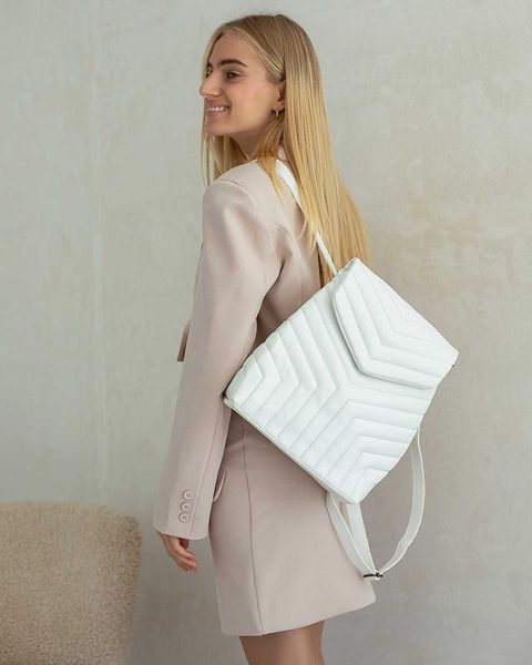 Рюкзак сумка жіночий стьобаний місткий колір білий N46900-16/01-N-білий фото