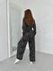 Костюм жіночий, широкі брюки та довга сорочка, колір чорний IMMA055-чорний42-44 фото 8