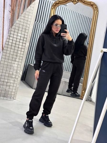 Костюм женский из двухстороннего флиса цвет черный IMMA390-42-44чорний  фото