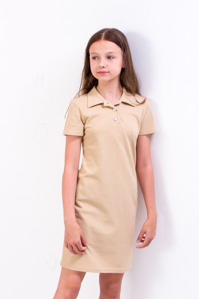 Сукня-поло для дівчинки колір бежевий 6211-091_ТК-15 фото