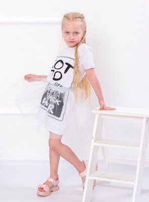Сукня футболка для дівчинки з фатиновою спідницею 6030-070-33_ТК-1-98 фото