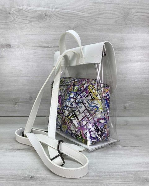 Рюкзак прозорий силіконовий з косметичкою кольоровою N45510-28/06-N фото