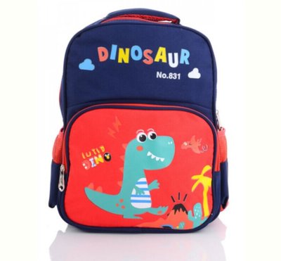 Рюкзак для хлопчика принт динозаврик Panda-15/08-2-N червоний фото