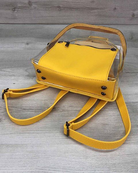 Рюкзак жіночий силіконовий з екошкірою жовтого кольору N44415-28/06-N фото