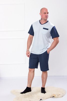 Піжама чоловіча літня колір сіро-синій 8128-002_ТК-8 фото