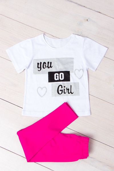Комплект для дівчинки футболка і лосини 6194-036-33_ТК-1 фото