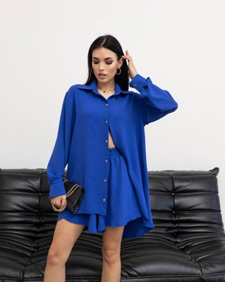 Костюм жіночий шорти і сорочка колір синій IMMA190-42-44 синій фото