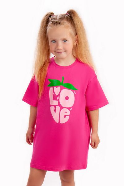 Сукня-футболка з принтом для дівчаток колір малиновий 05-2568-54Н_АВ-15-104 фото